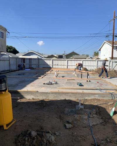 Completed foundation and started framing